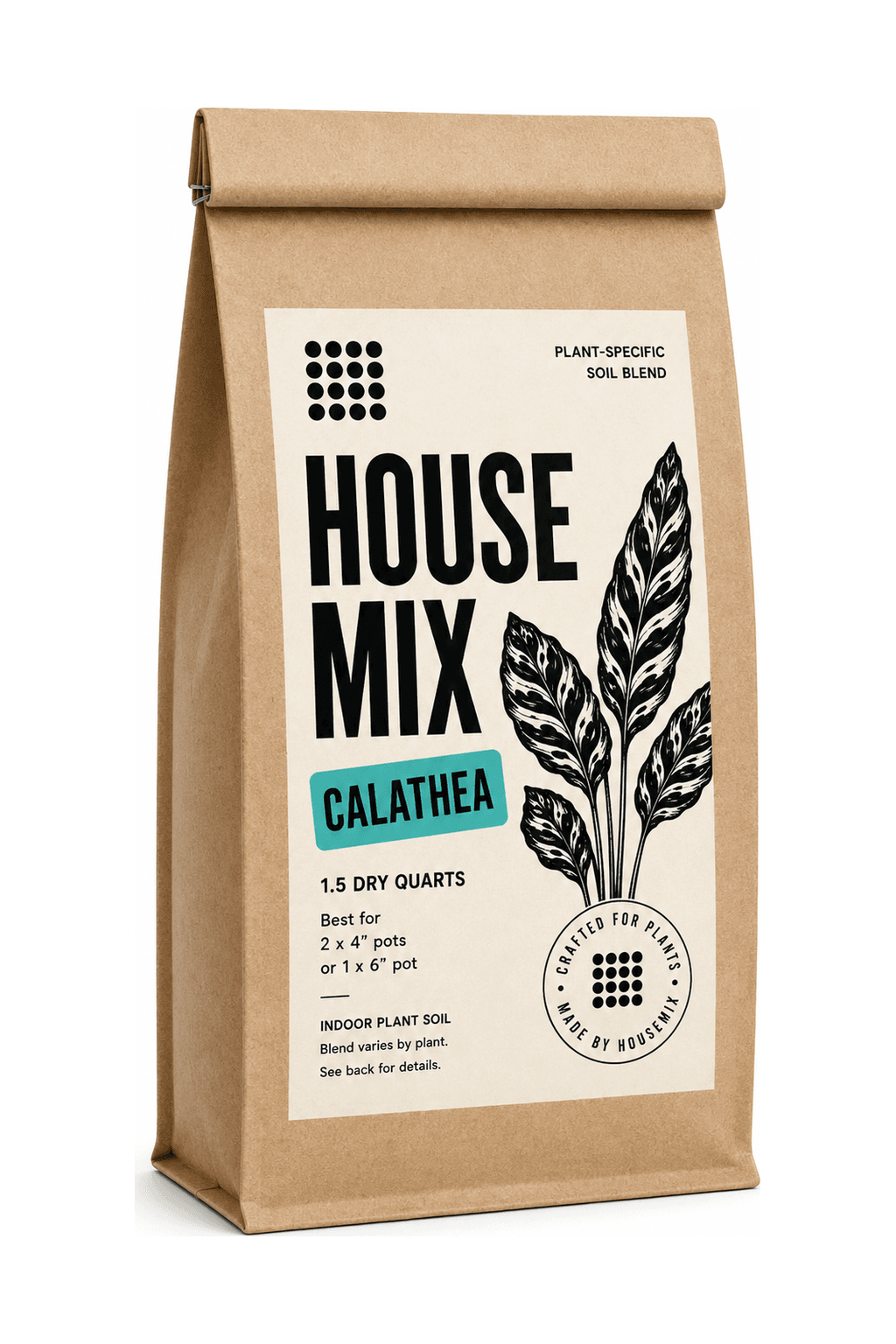 HouseMix Calathea Mix kraft bag, front label