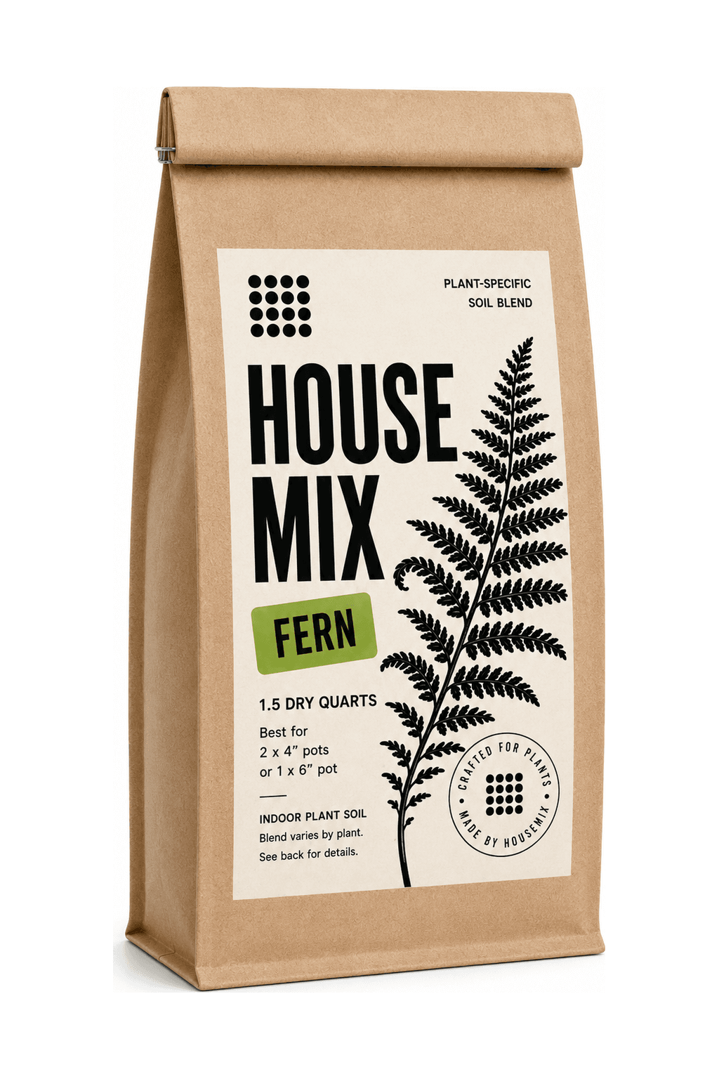 HouseMix Fern Mix kraft bag, front label